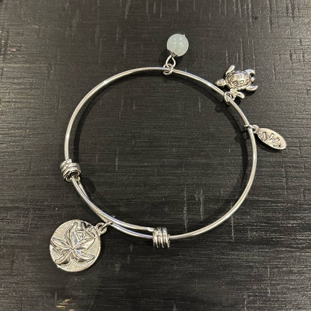 Footnotes Wish Upon A Starfish Bangle Bracelet One Size Silver